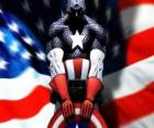Супергерой Капитан Америка патриотических и экспертов в ближнем бою